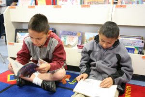 EPACS School Library with students reading